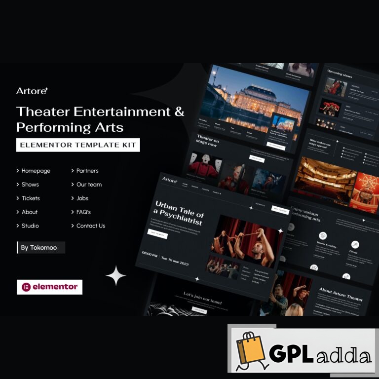 Artore - Theater Entertainment & Performing Arts Elementor Template Kit