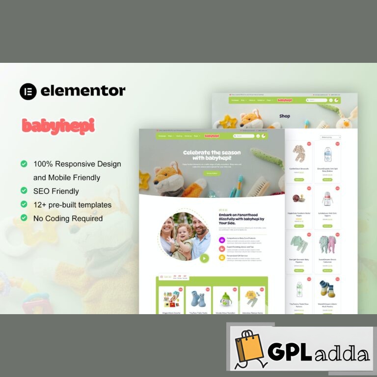 BabyHepi - Kids Store & Baby Shop Elementor Template Kit