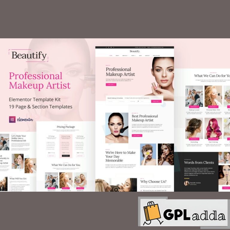 Beautify - Makeup Artist & Hair Stylist Elementor Template Kit