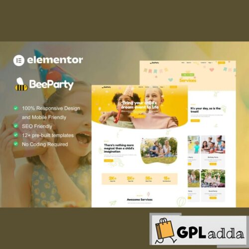 BeeParty - Kids Party Planner Elementor Template Kit