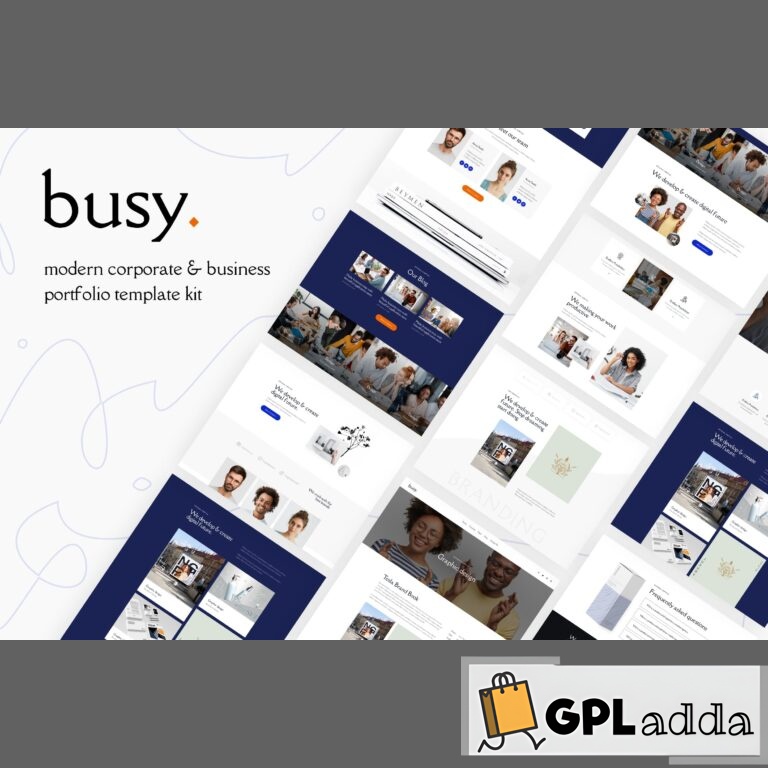 Busy - Modern Corporate & Business Portfolio Elementor Template Kit