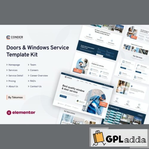 Conder - Doors & Windows Service Elementor Template Kit
