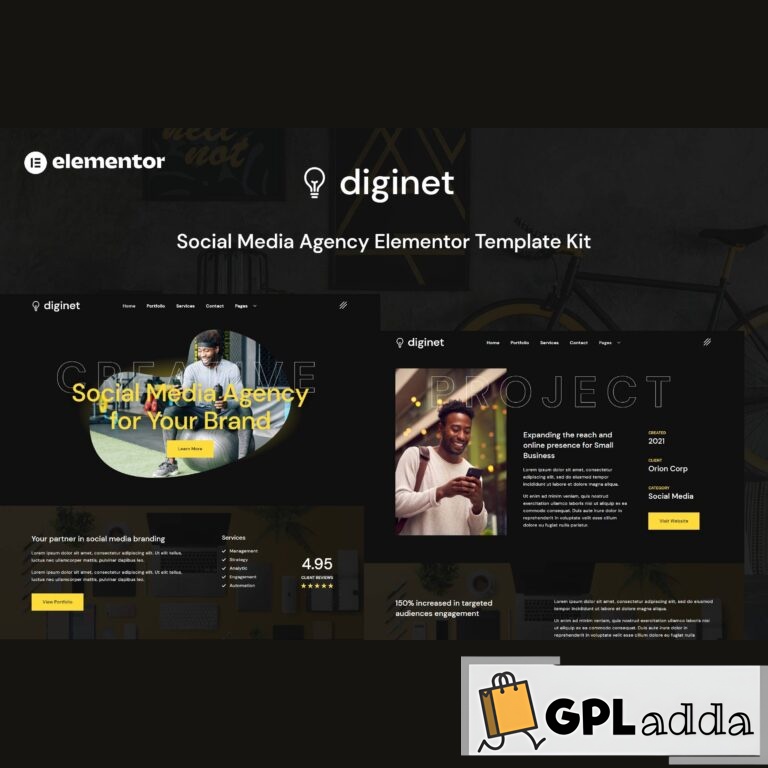 Diginet - Social Media Marketing Agency Elementor Template Kit