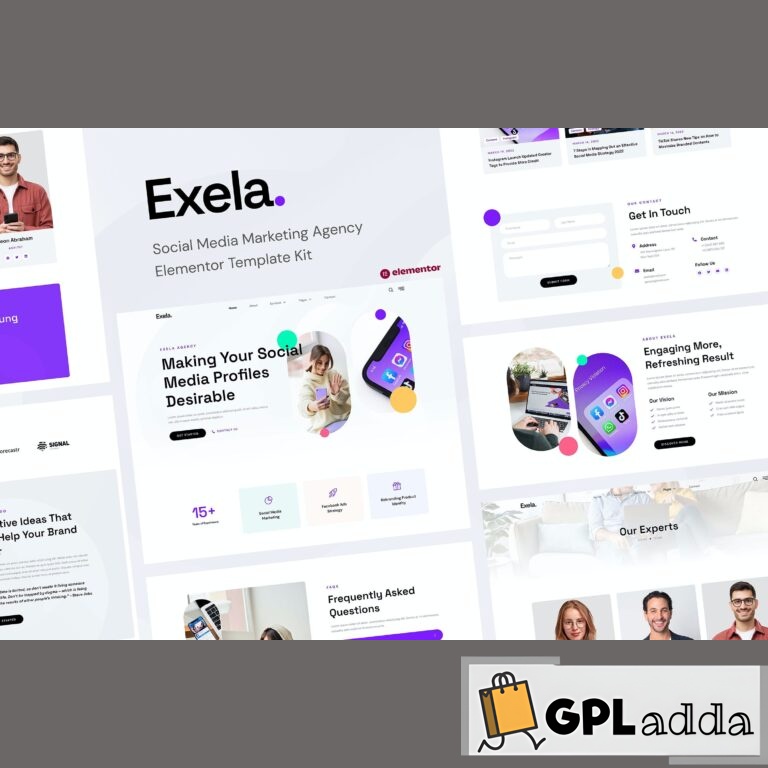 Exela - Social Media Marketing Agency Elementor Template Kit