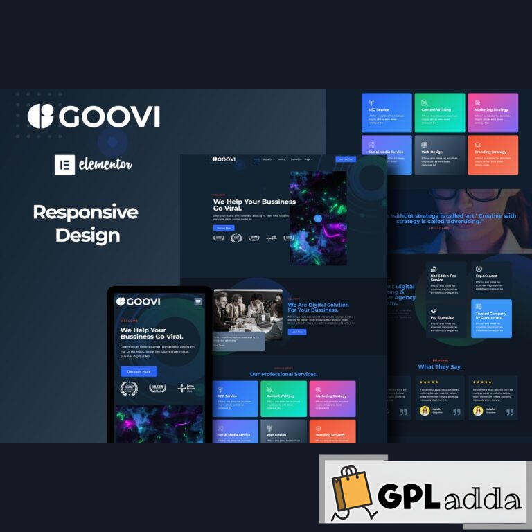 Goovi - Creative Agency & Digital Marketing Elementor Template Kits