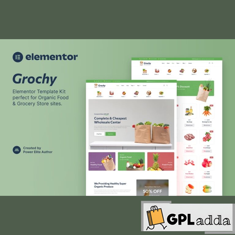 Grochy - Organic Food & Grocery Store Elementor Template Kit