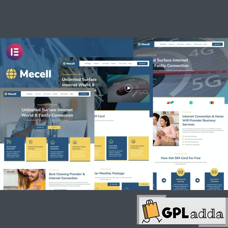 Mecell - Internet Connection & Home Wifi Business Services Elementor Template Kit