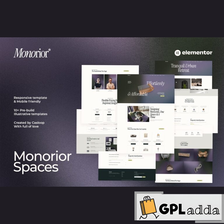 Monorior Space - Gradient Interior Elementor Template Kit