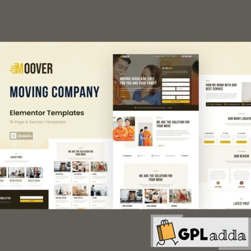 Moover - Moving Company Website Elementor Template Kit