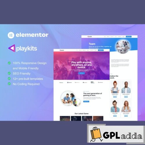 Playkits - Video Game Publisher & Shop Elementor Template Kit