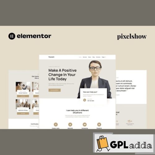 Psycoach - Life Coach & Psychologist Elementor Pro Full Site Kit