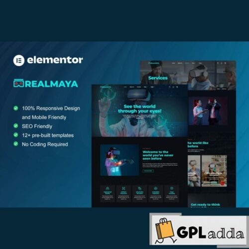RealMaya - Virtual Reality Services & Shop Elementor Template Kit