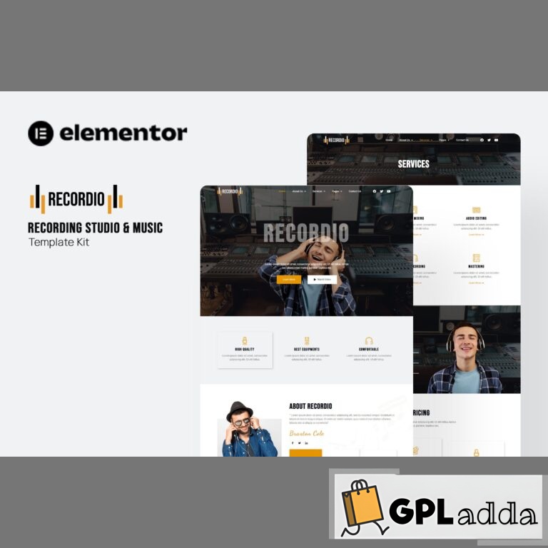 Recordio - Recording Studio Elementor Template Kit