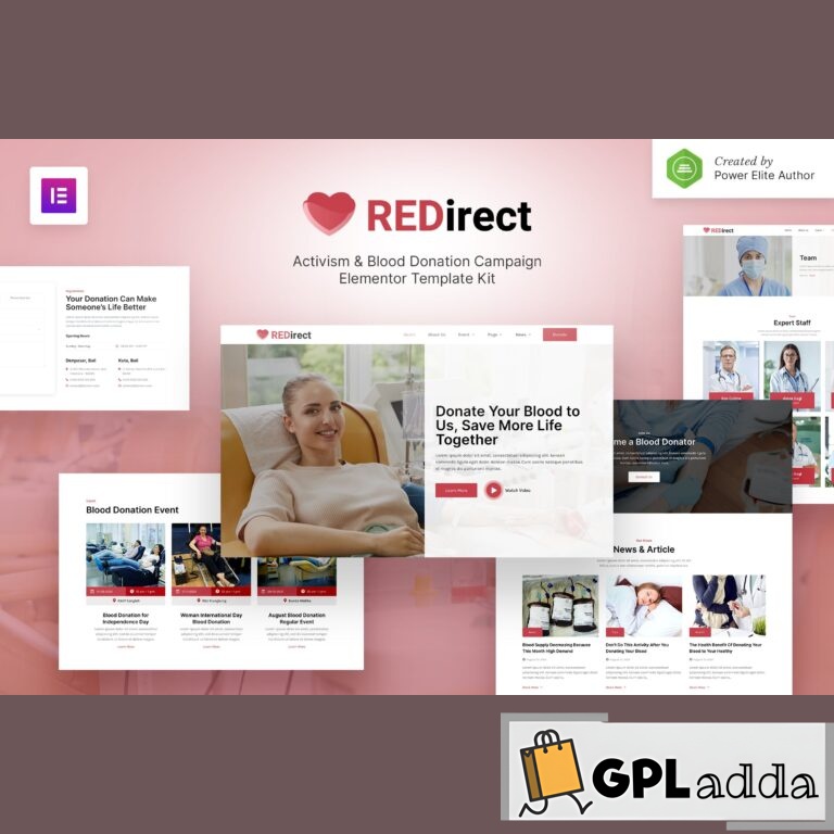 Redirect - Blood Donation Campaign & Activism Elementor Template Kit