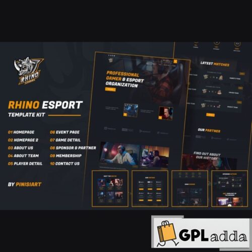 Rhino - Esports & Gaming Elementor Template Kit