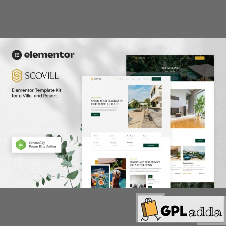 Scovill - Luxury Villa & Resort Elementor Template Kit