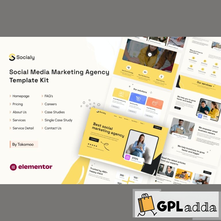Socialy - Social Media Marketing Agency Elementor Pro Template Kit
