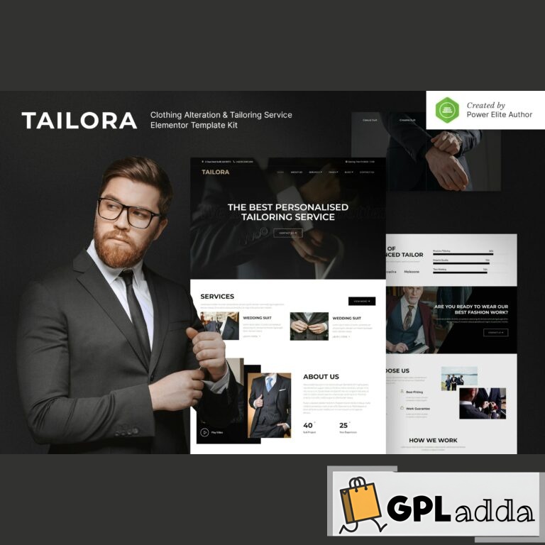 Tailora - Clothing Alteration & Tailoring Service Elementor Template Kit