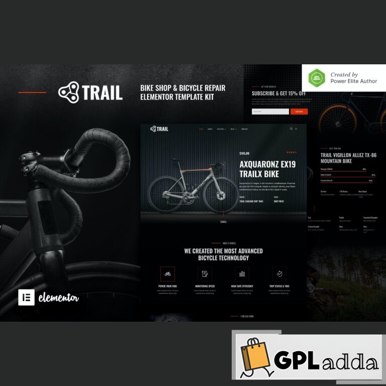 Trail - Bike Shop & Bicycle Repair Elementor Template Kit