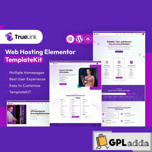 TrueLink - Web Hosting Elementor Template Kit