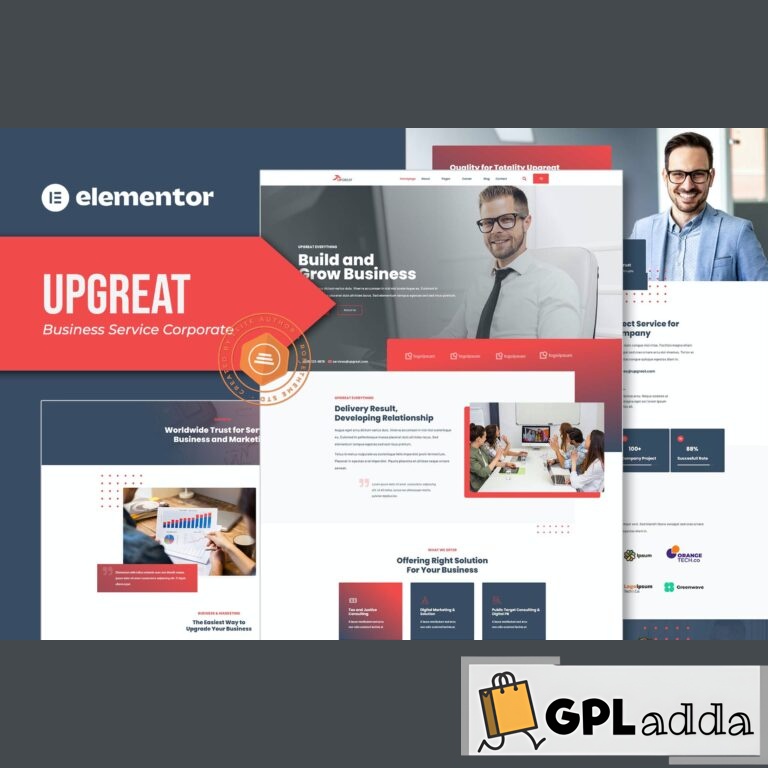 Upgreat - Business Service Corporate Elementor Template Kit
