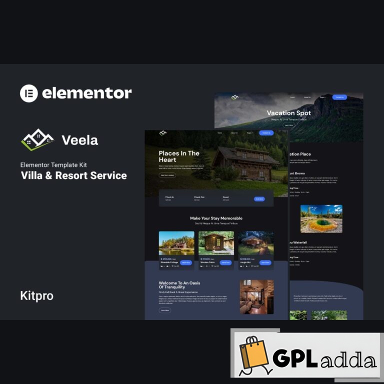 Veela - Vacation Rental & Resort Elementor Template Kit