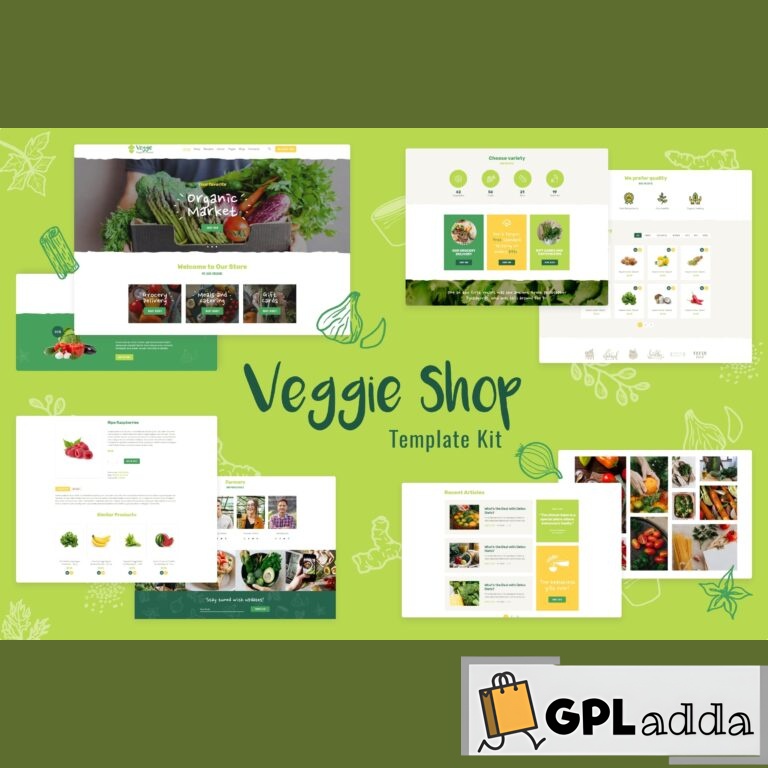 Veggie - Organic Food & Eco Online Store Products Template Kit
