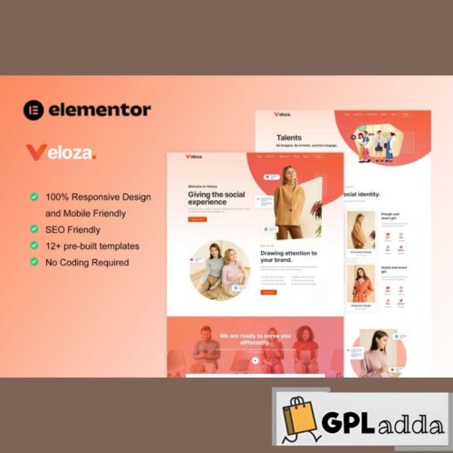 Veloza - Influencer & Talent Agency Elementor Template Kit