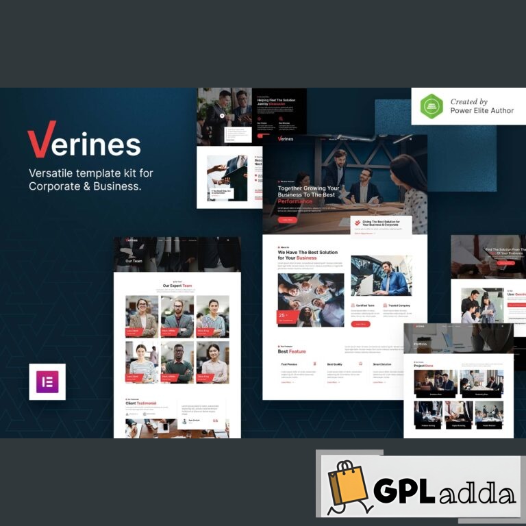 Verines - Professional Corporate & Business Elementor Template Kit