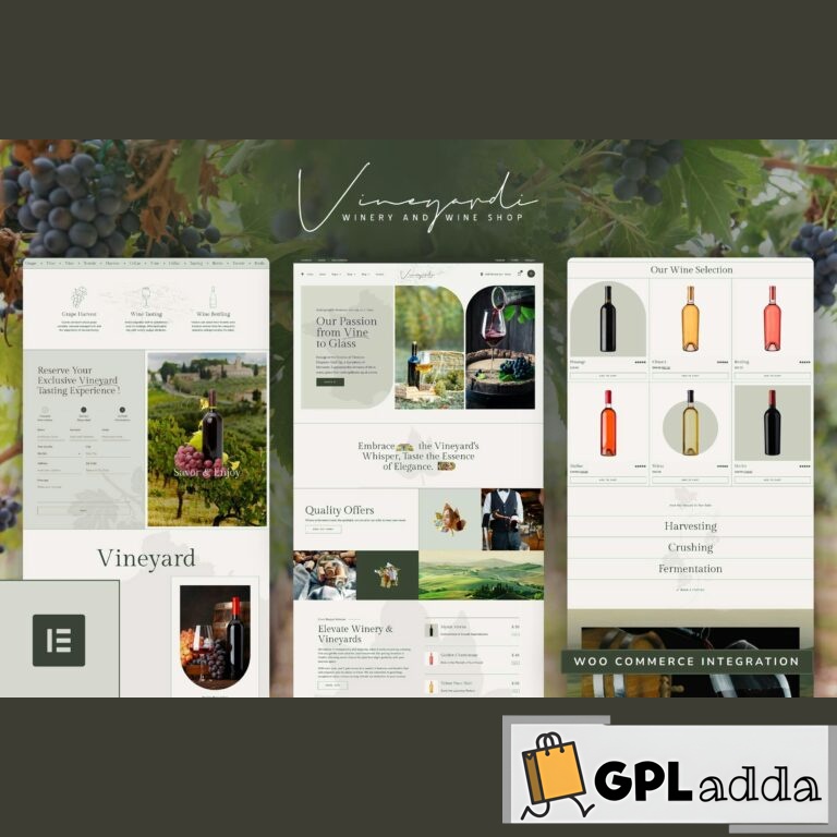 Vineyardi - Wine Shop & Winery Elementor Pro Template Kit