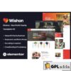 wishon non profit charity elementor template kit