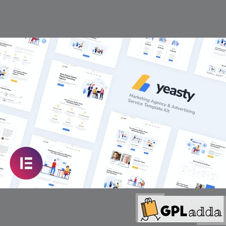 Yeasty - Marketing Agency & Advertising Service Elementor Template Kit